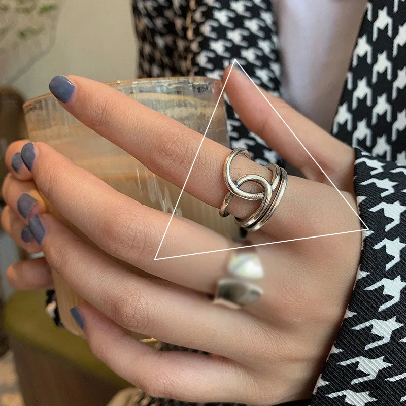 Unilf Sterling Silver Retro Open Ring - Image 34