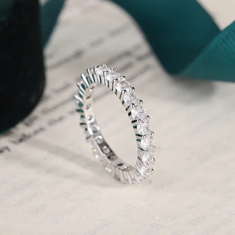 Exquisite Full Diamond Zircon Ring