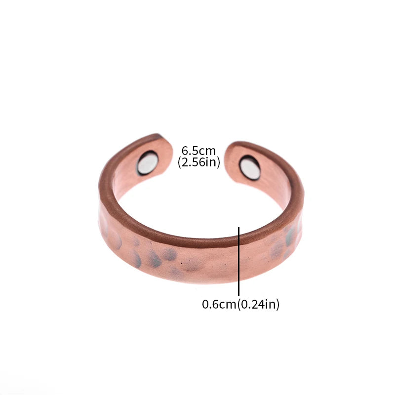 Unyst Magnetic Red Copper Adjustable Ring – Convex Design - Image 6