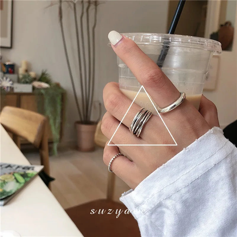 Chicya Creative Cross Hollow Chain Geometric Ring - Image 12