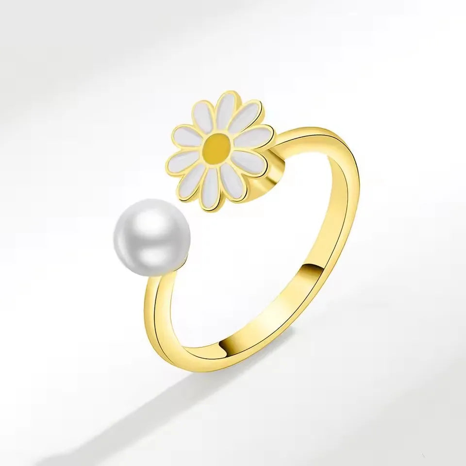 Unilf Sterling Silver Sunflower Rotatable Ring - Image 17