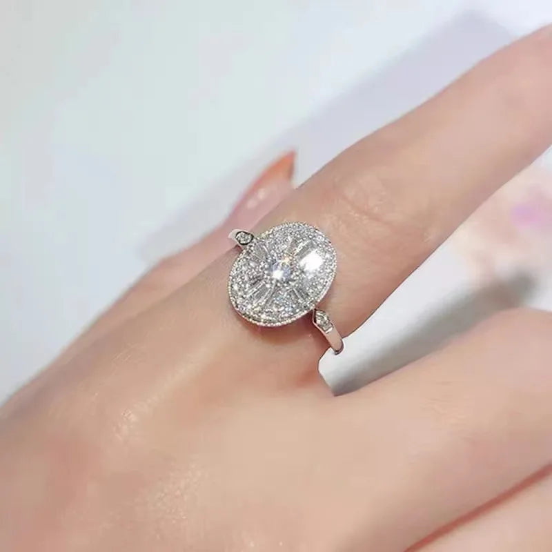 Ecooin Sterling Silver Princess-Cut Wedding Ring - Image 4