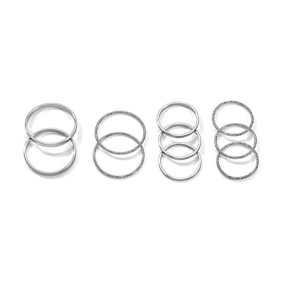 Ecooin 10-Piece Mini Round Twist Ring Set - Image 4