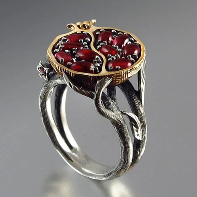 Unilf Vintage Red Garnet-Inspired Ring for Women - Image 4