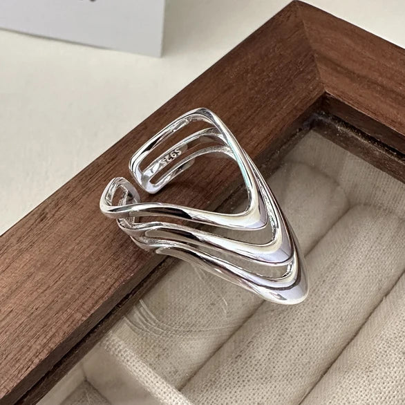 Chicya Sterling Silver Irregular Geometric Ring - Image 41