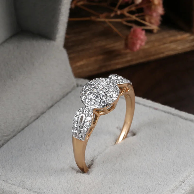Luxury Rose Gold Original Jewelry Austrian Crystals Ring