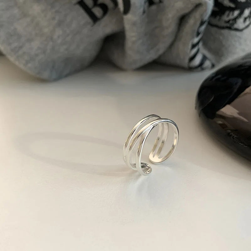 Chicya Creative Cross Hollow Chain Geometric Ring - Image 11