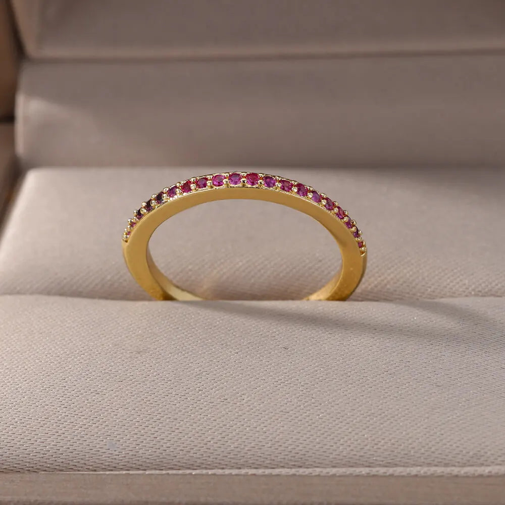 Ecooin Tiny Cubic Zircon Round Ring - Image 6