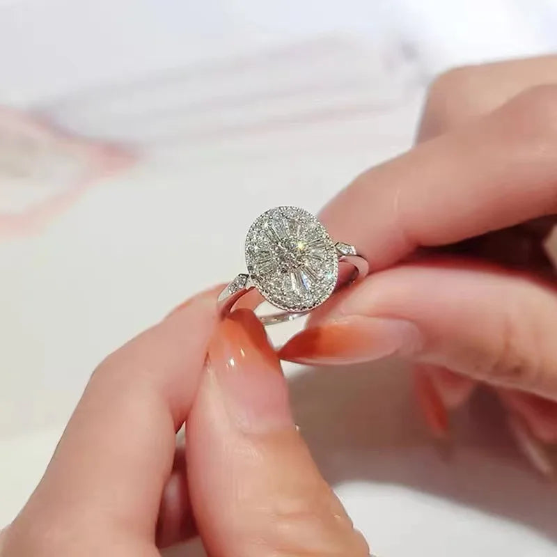 Sterling Silver Pave Princess-cut Simulated Diamond Wedding Rings