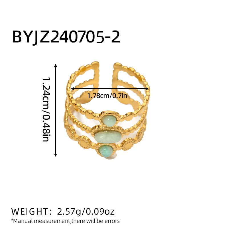 Uniww Green Turquoise Malachite Bohemian Ring - Image 6