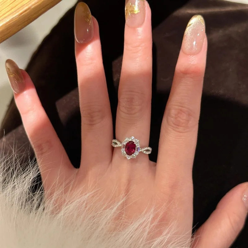 Oclie Vintage Court Style Ruby Engagement Ring - Image 4
