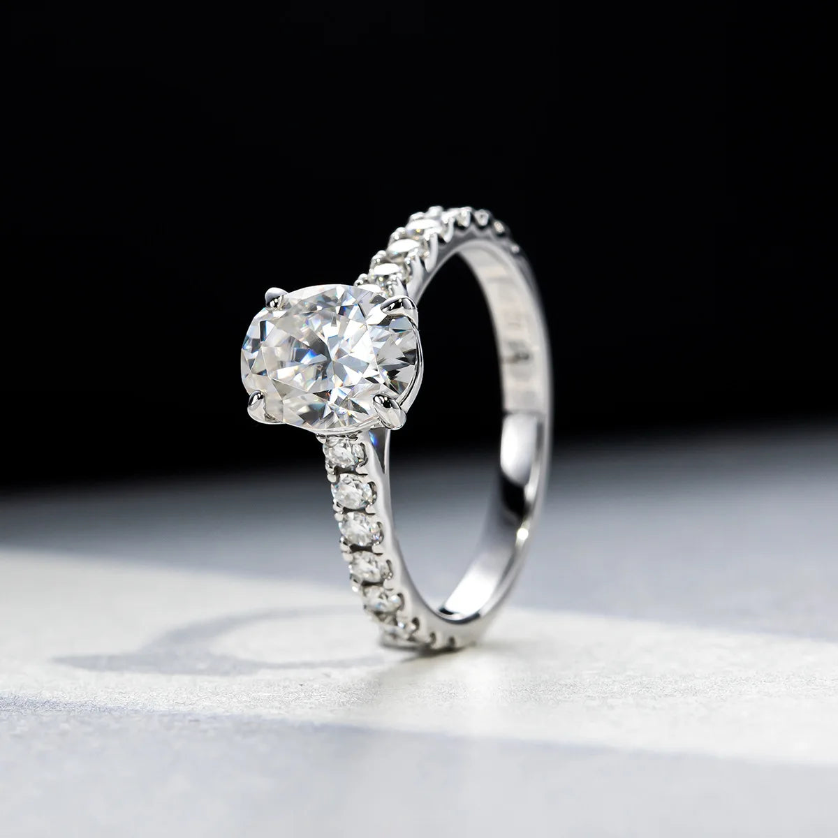 Oval Cut D Color Moissanite Ring