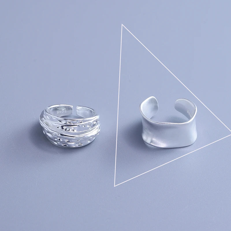 Chicya Sterling Silver Irregular Geometric Ring - Image 12