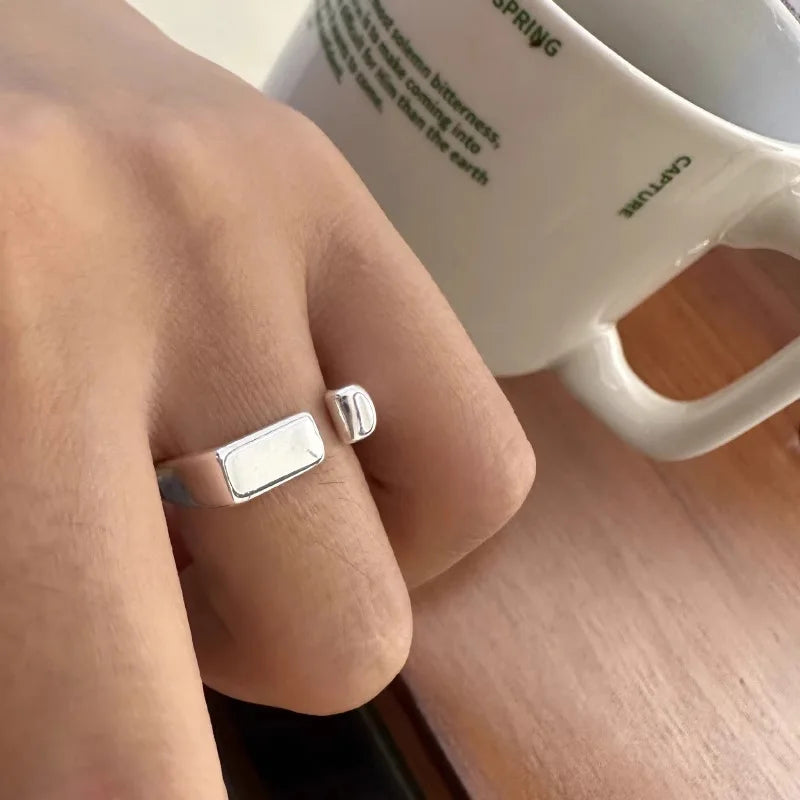 Unilf Geometric Open Silver Ring - Image 26