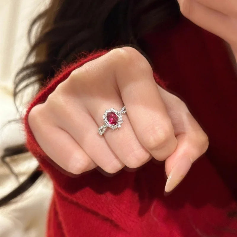 Oclie Vintage Court Style Ruby Engagement Ring - Image 5