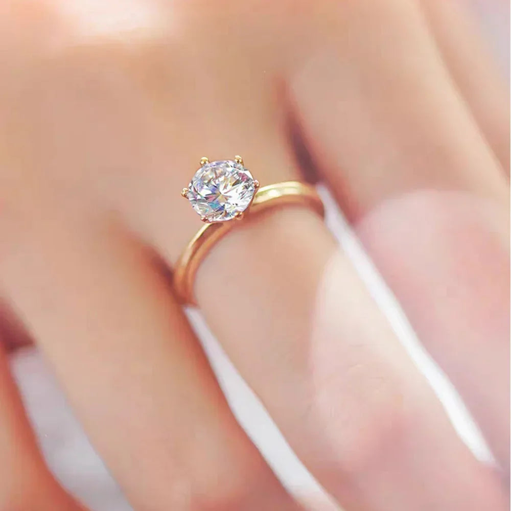 Oclie Real D Color Moissanite Engagement Ring – 18K Gold Plated - Image 3