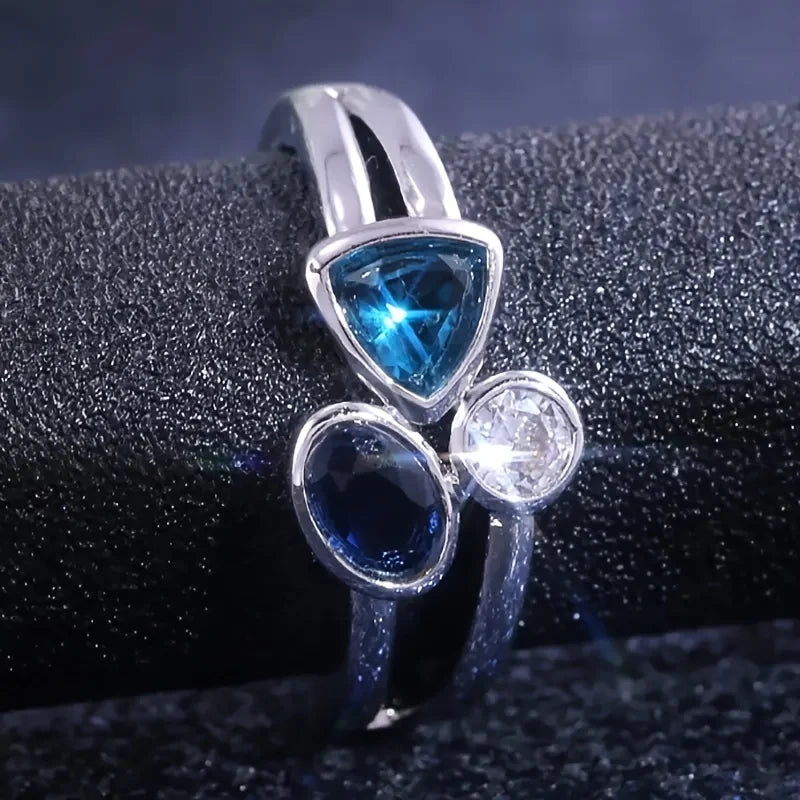 Ecooin Irregular Three-Color Stone Date Ring - Image 3