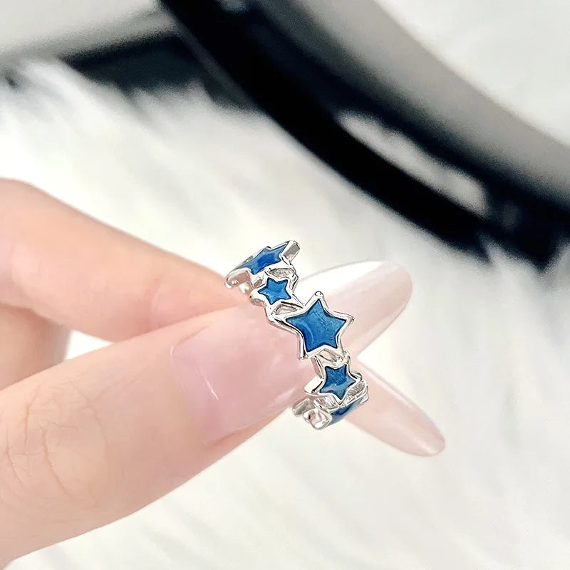 Chicya Vintage Irregular Cross Star Open Ring - Image 17