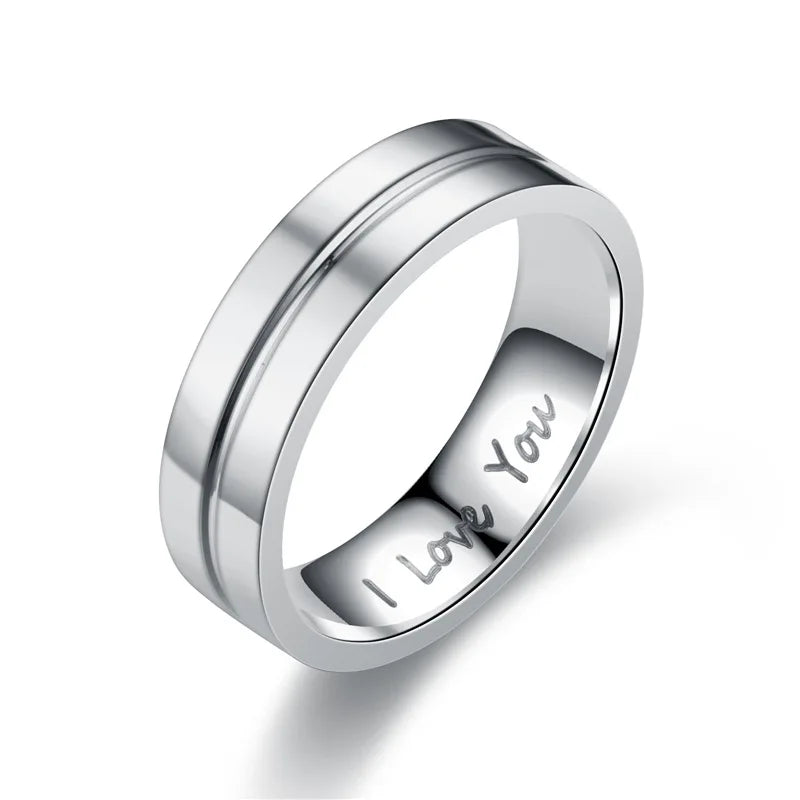 Angelofvogue Crystal "I LOVE YOU" Wedding Band Ring - Image 5