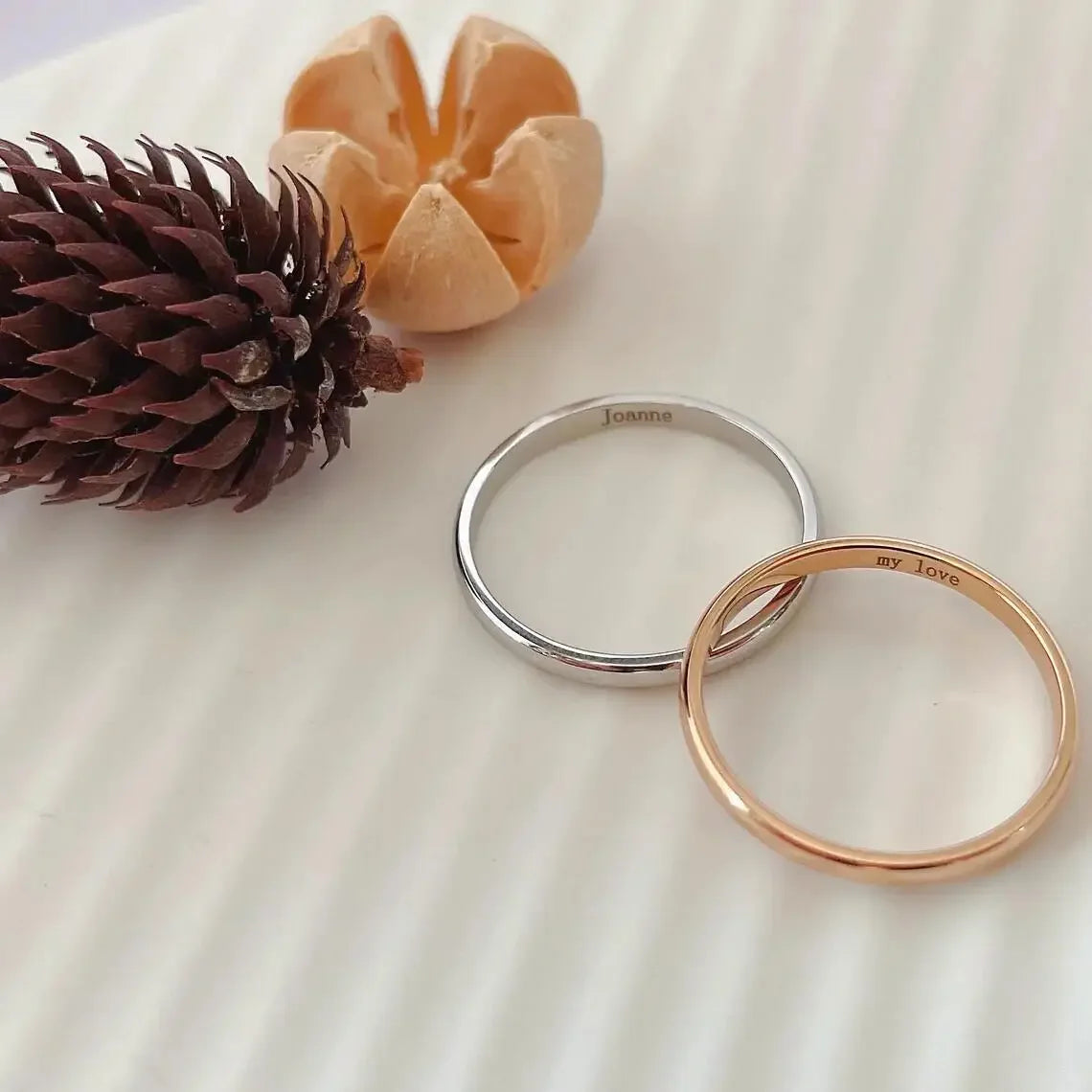Uneju 2mm Personalized Custom Name Memory Ring - Image 6