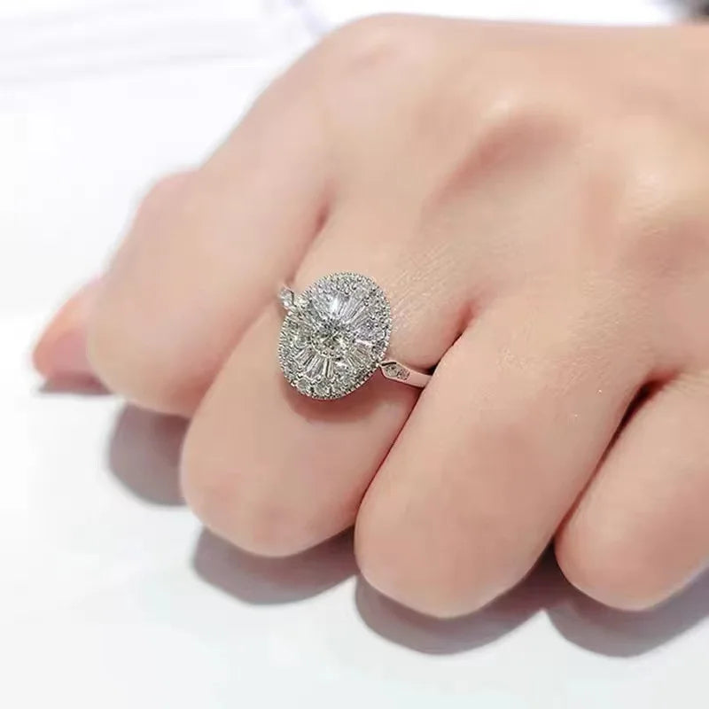 Ecooin Sterling Silver Princess-Cut Wedding Ring - Image 3