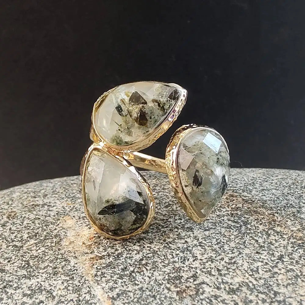Ecooin Natural Crystal Flower Shape Ring - Image 6