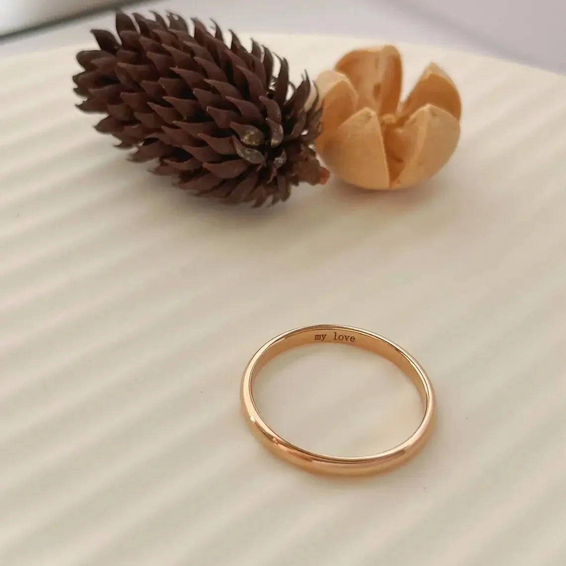 Uneju 2mm Personalized Custom Name Memory Ring - Image 4