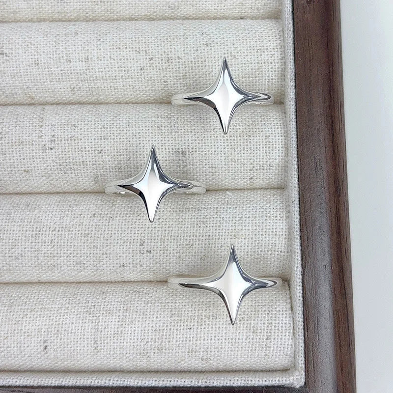 Unilf 925 Sterling Silver Geometric Star Ring - Image 3