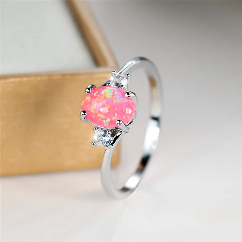 Undiw Green Fire Opal Oval Stone Ring - Image 9