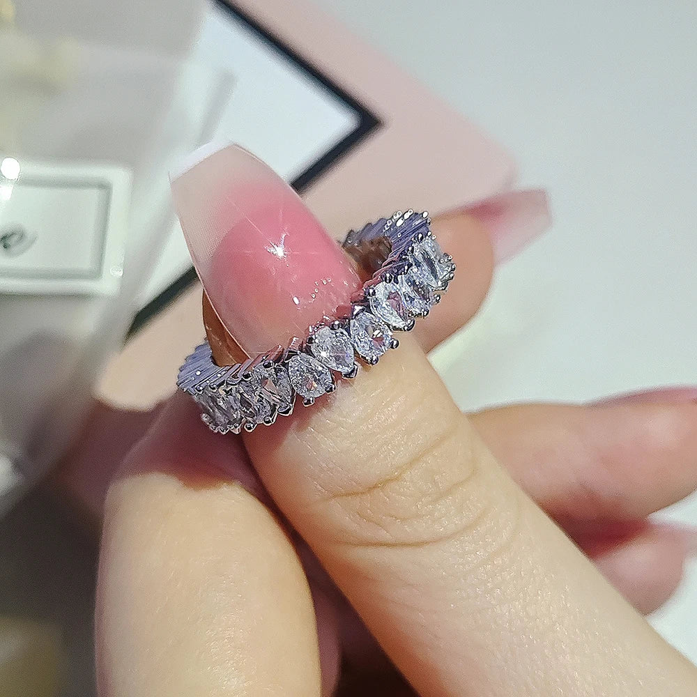 Chicya Trendy Drainage Drip Aesthetic Eternity Band Ring - Image 4