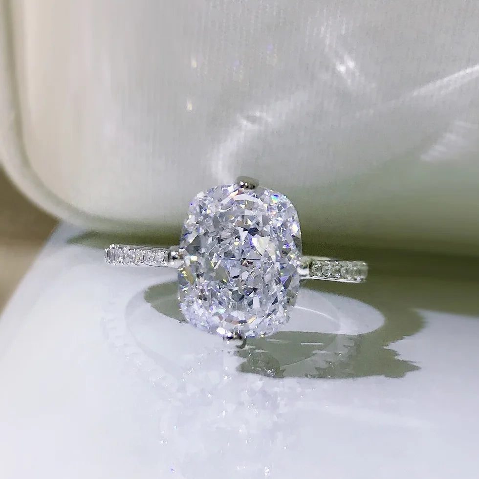 Ecooin Cushion Cut Moissanite Diamond Ring - Image 4
