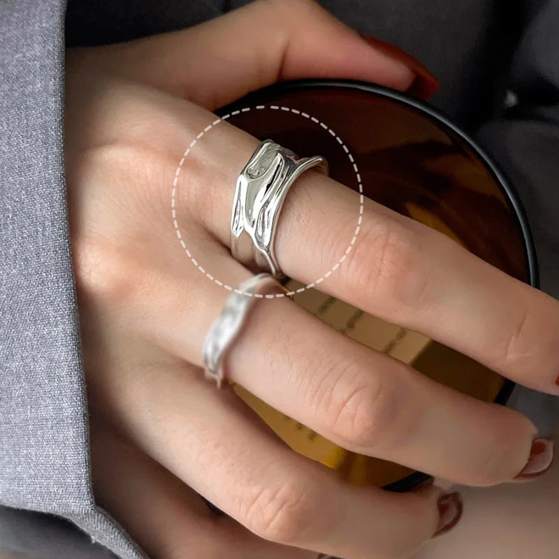 Unilf Geometric Open Silver Ring - Image 22