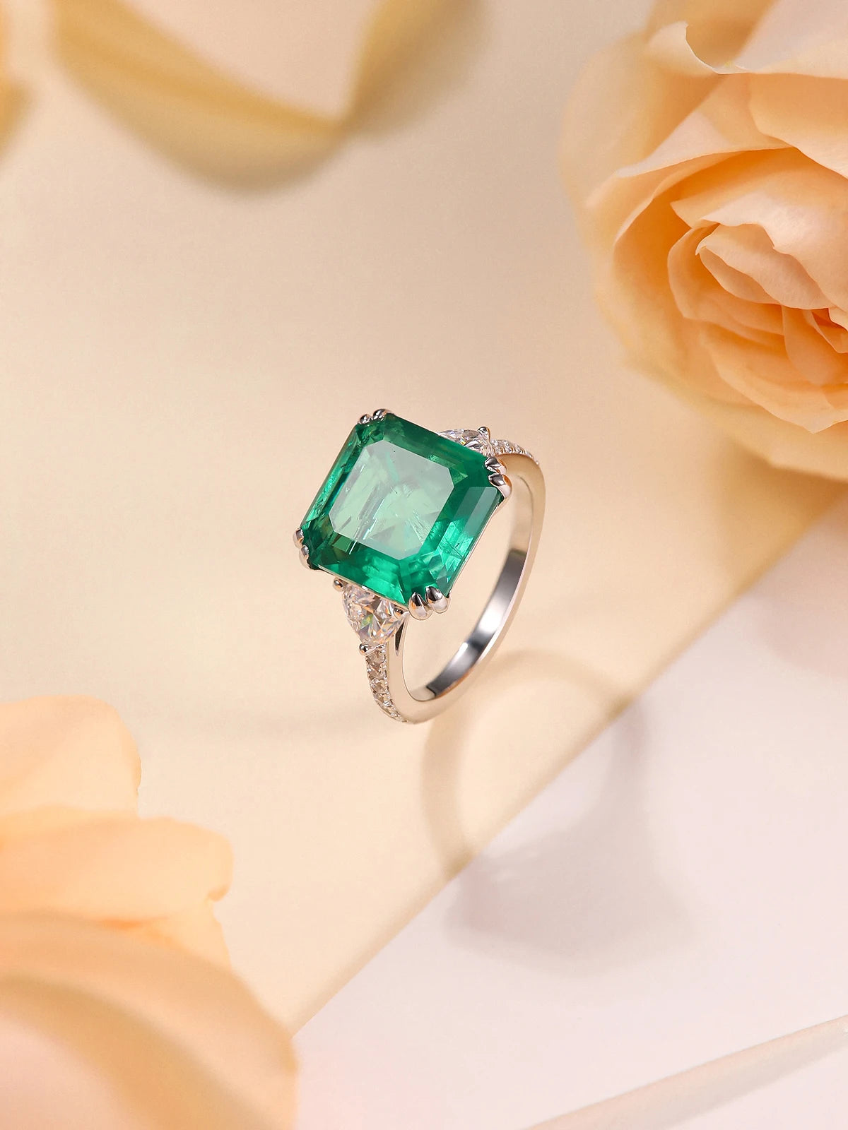 Square High Carbon Diamond Ring