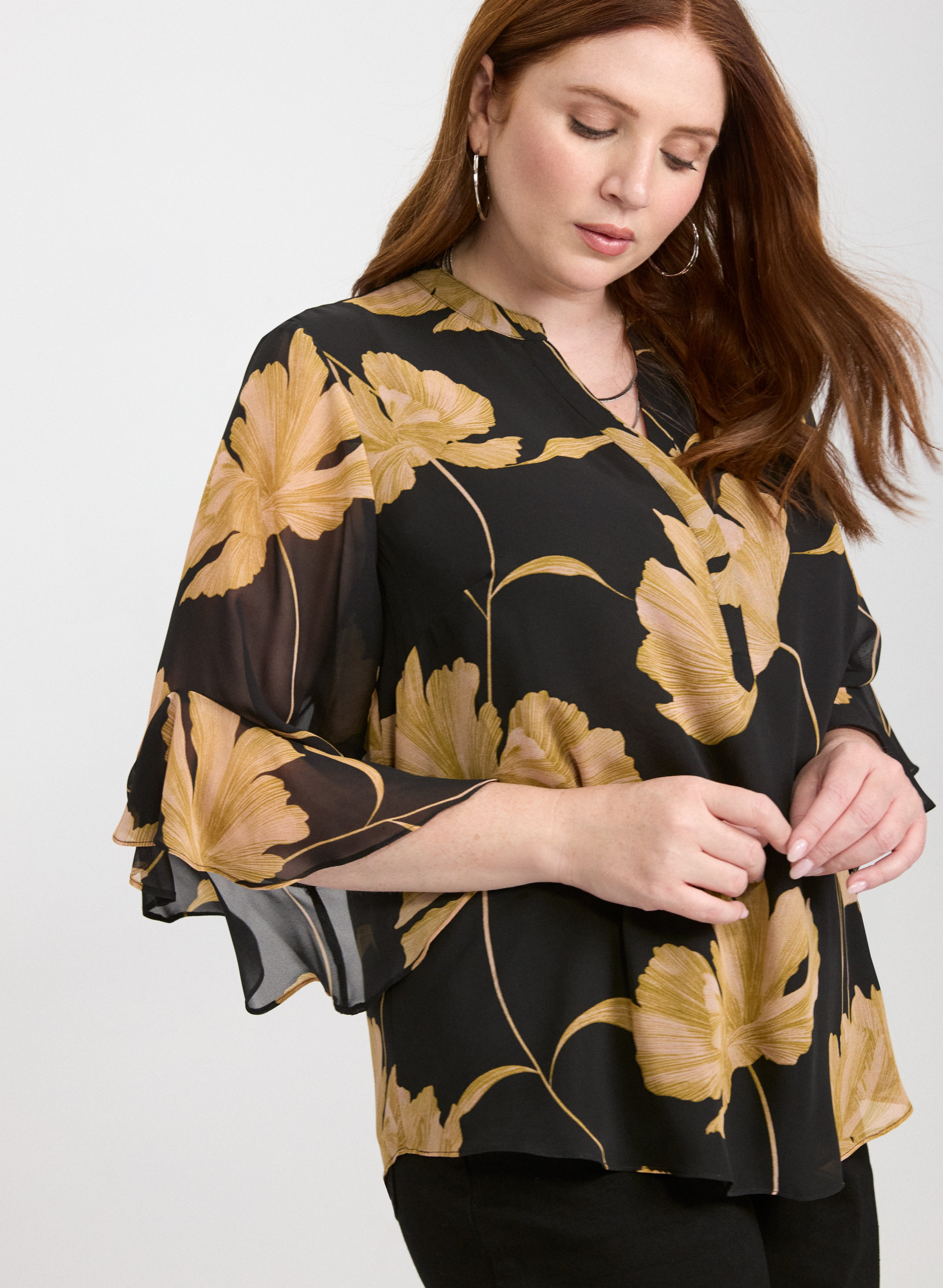 Blouse florale en chiffon