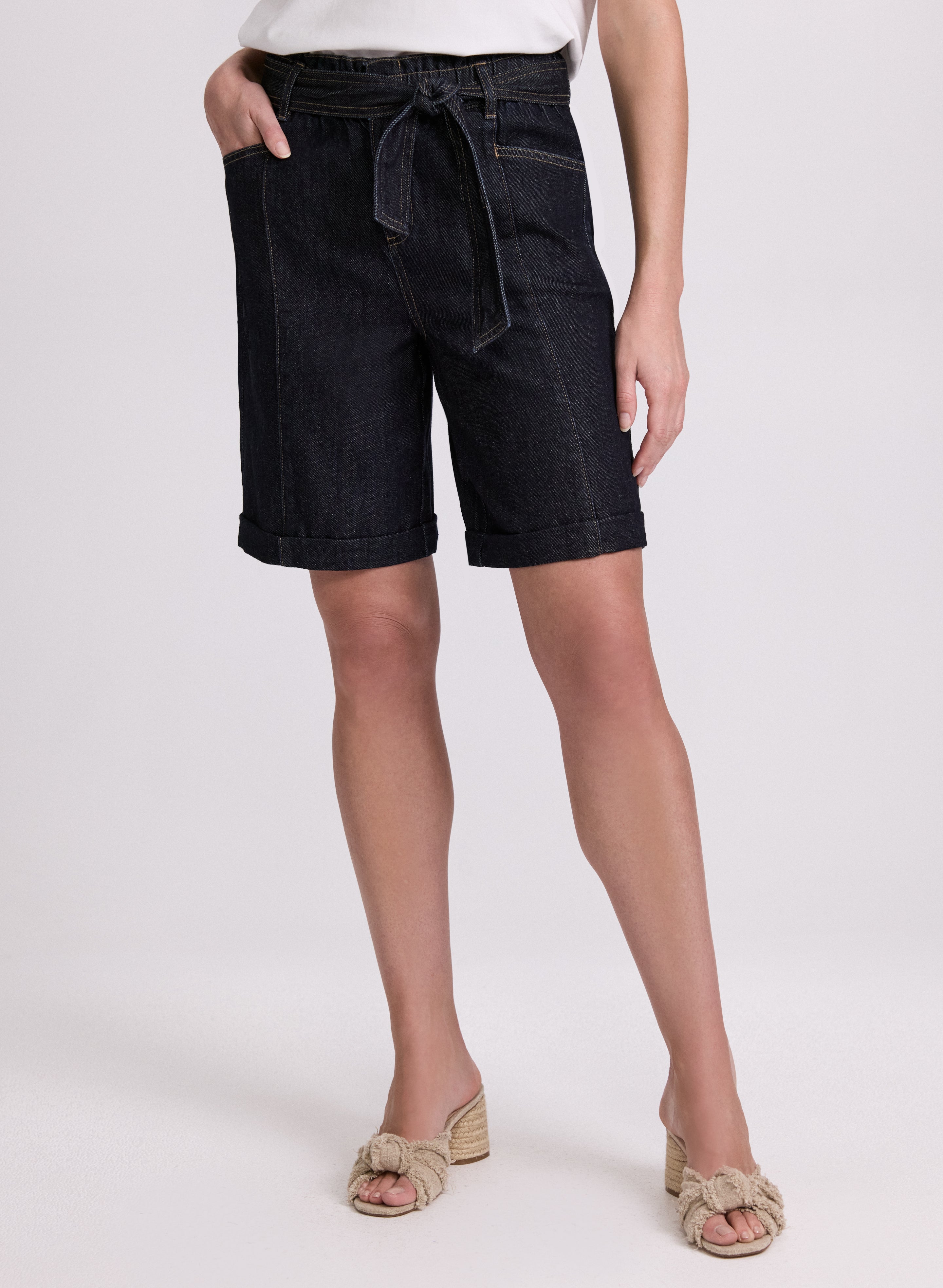 Wide-Leg Jean Shorts