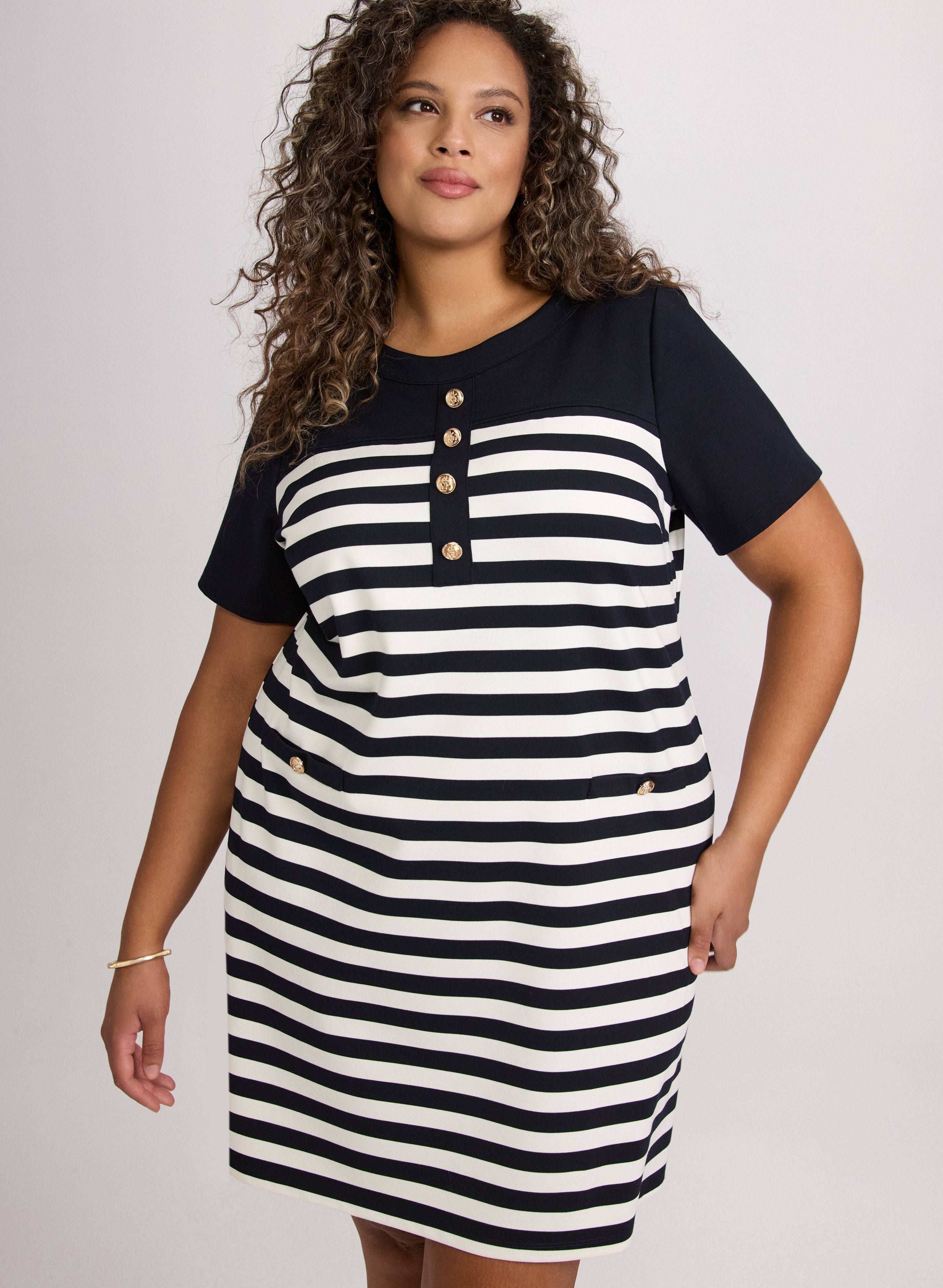 Striped A-Line Dress