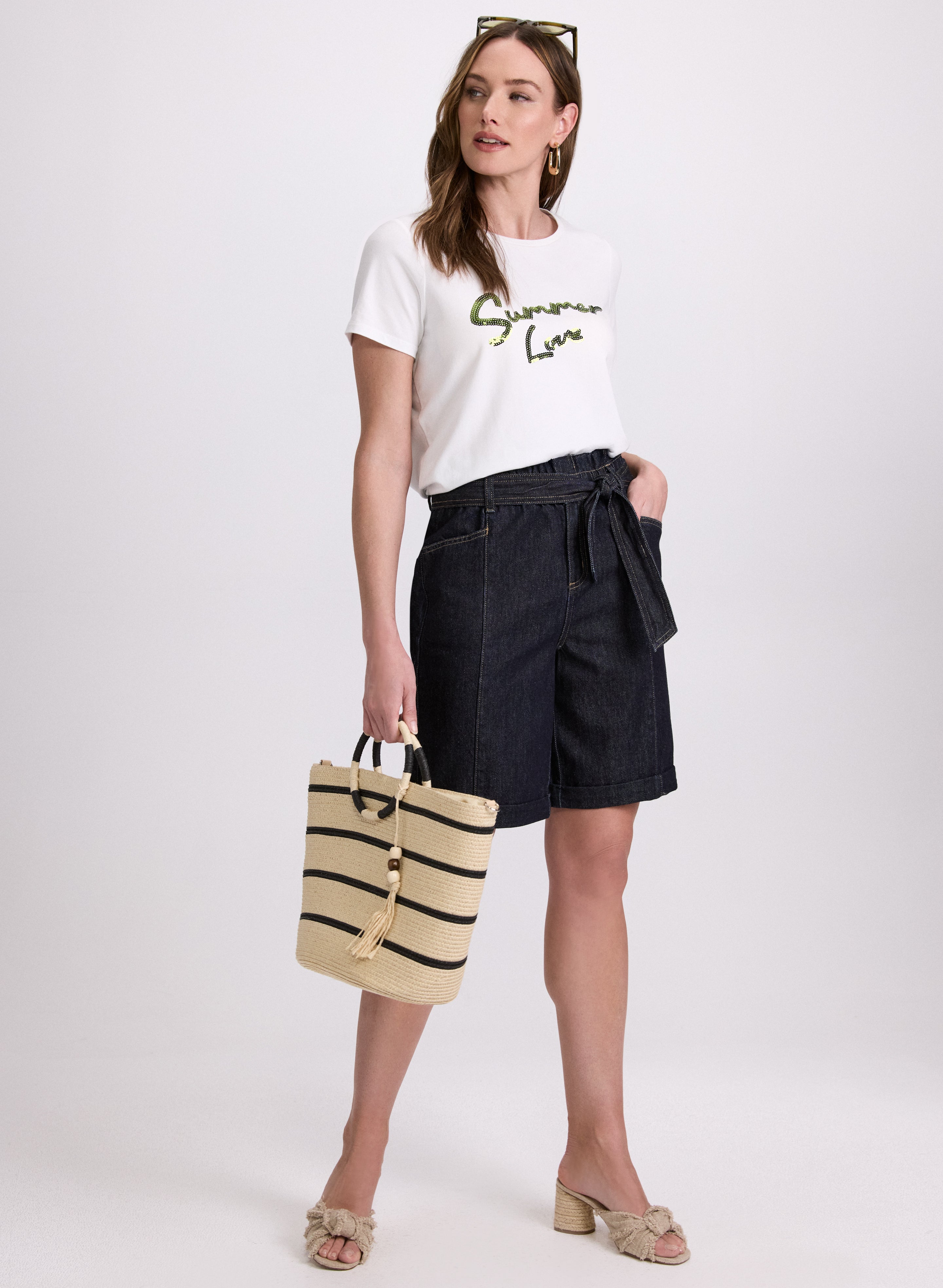 Wide-Leg Jean Shorts