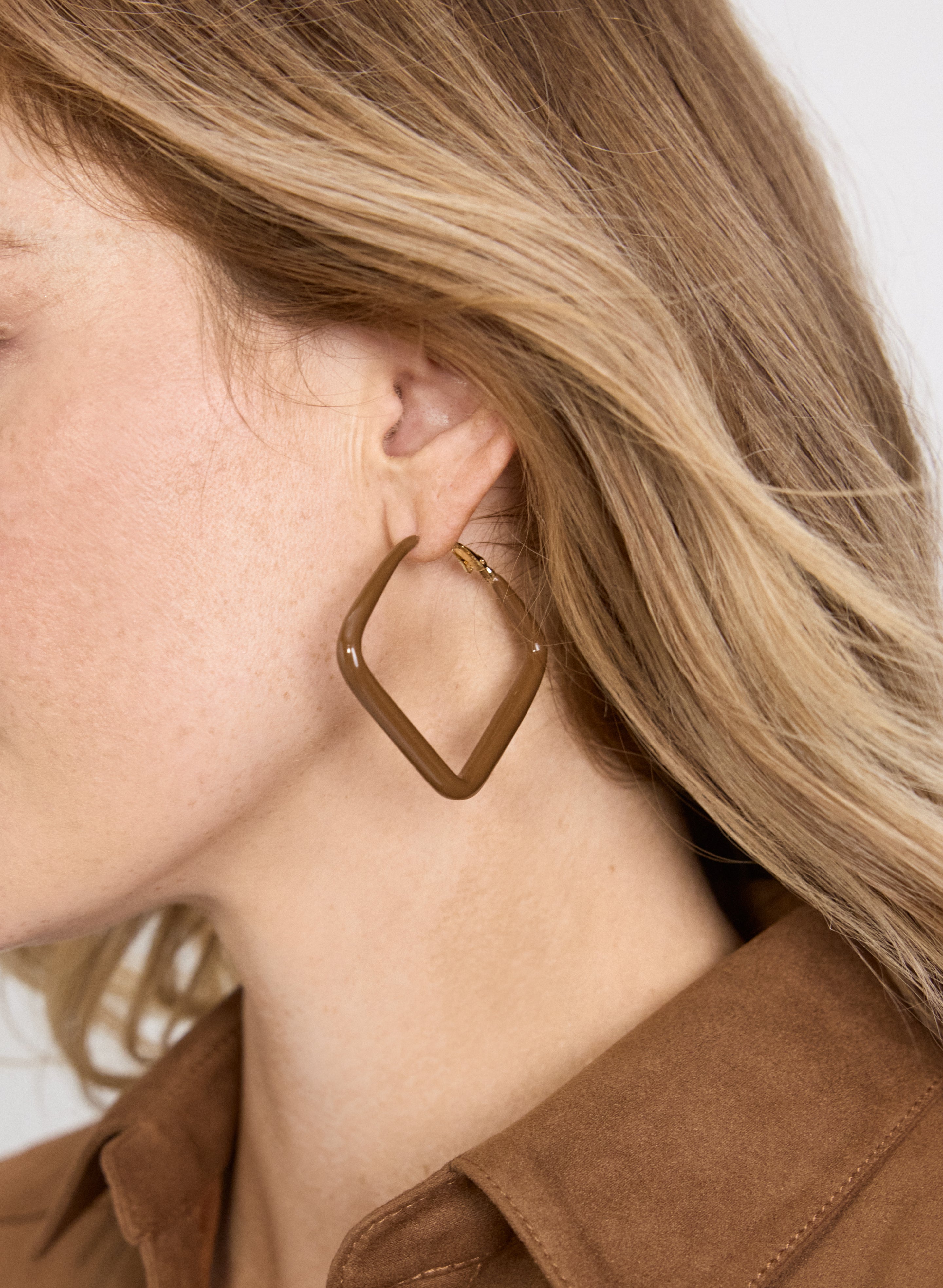 Square Resin Hoop Earrings