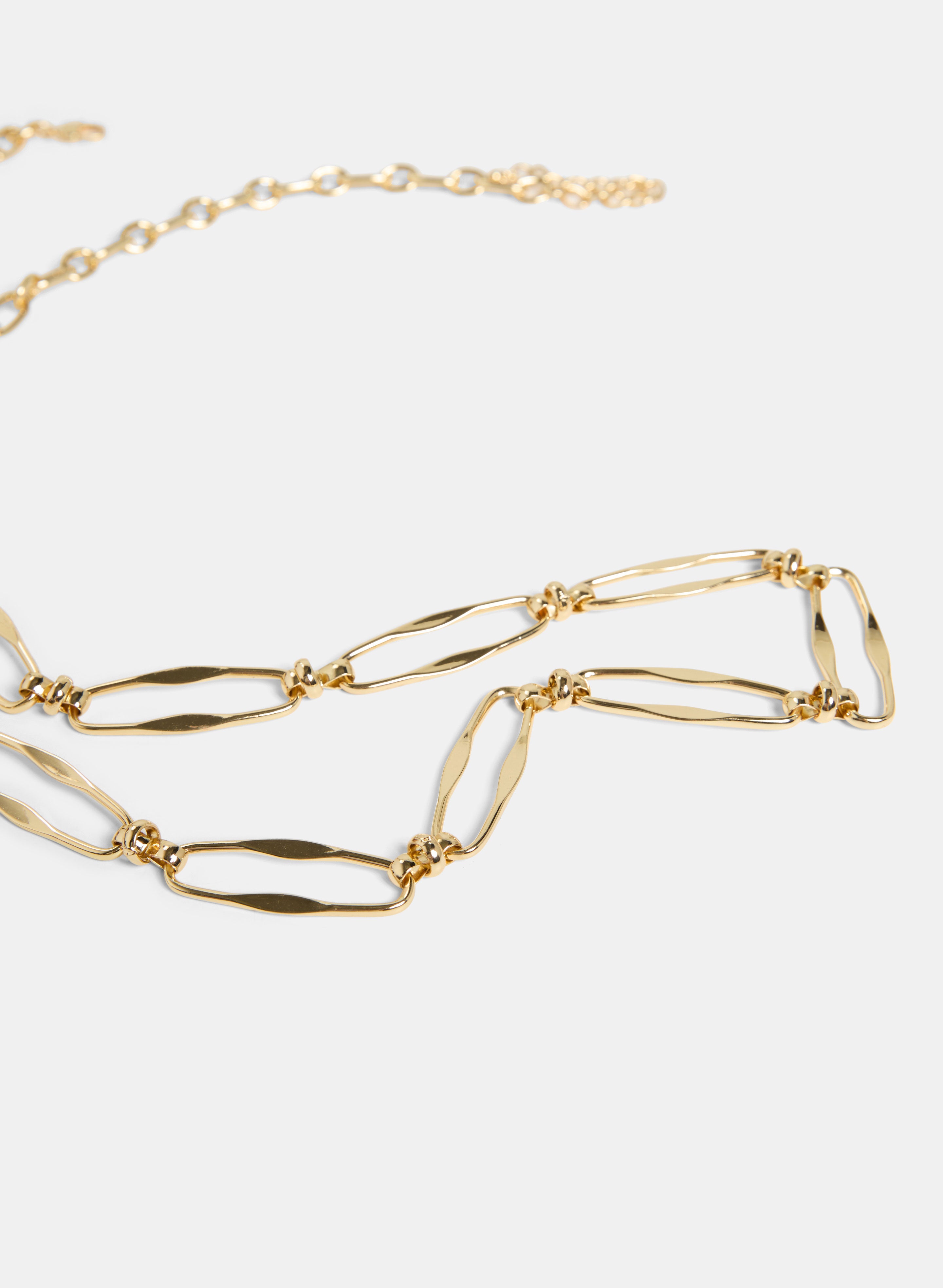 Elongated Link Long Chain Necklace
