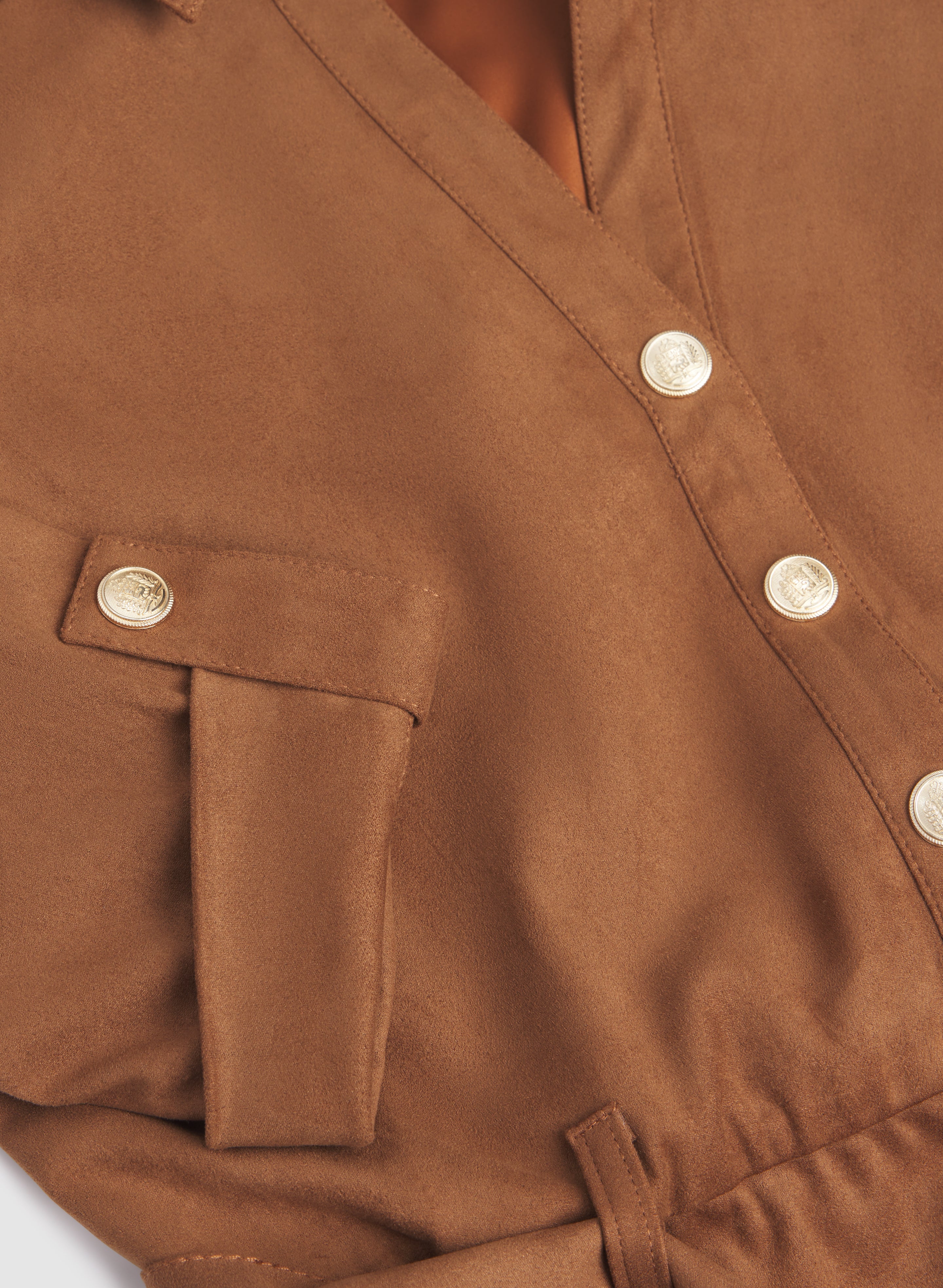 Robe-chemisier en suède végane