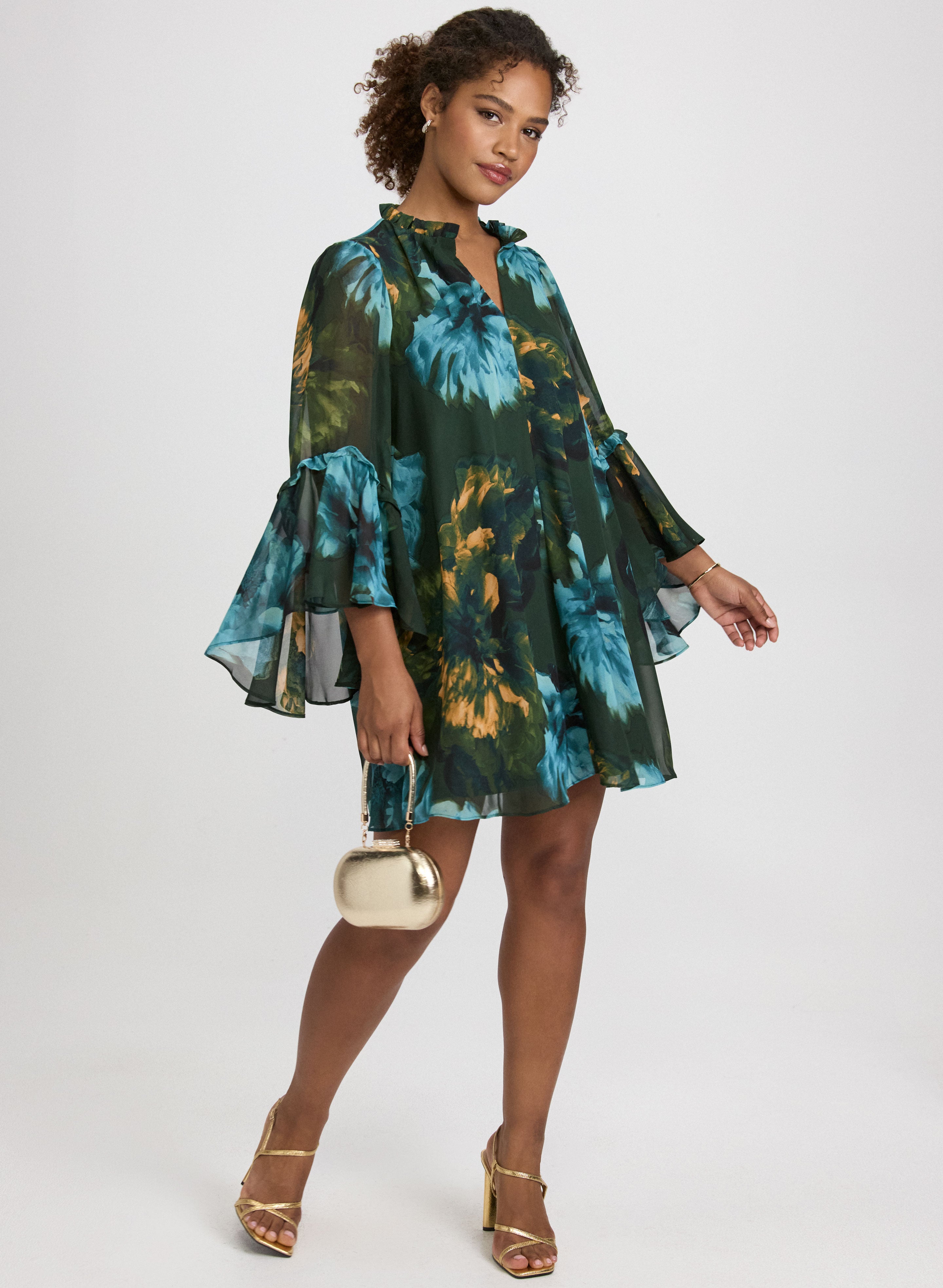 Floral Bell Sleeve Dress
