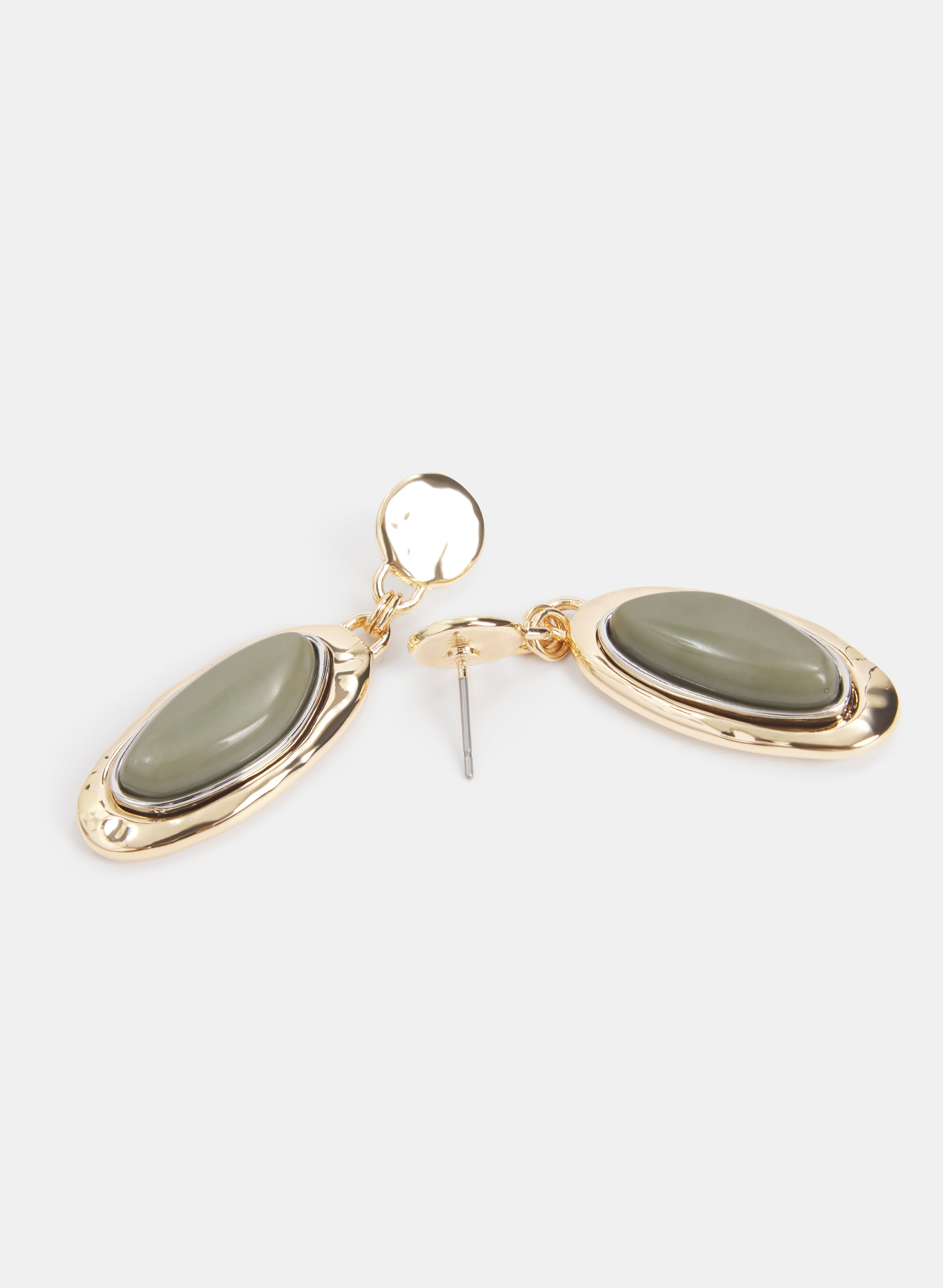Two-Tone Drop Earrings