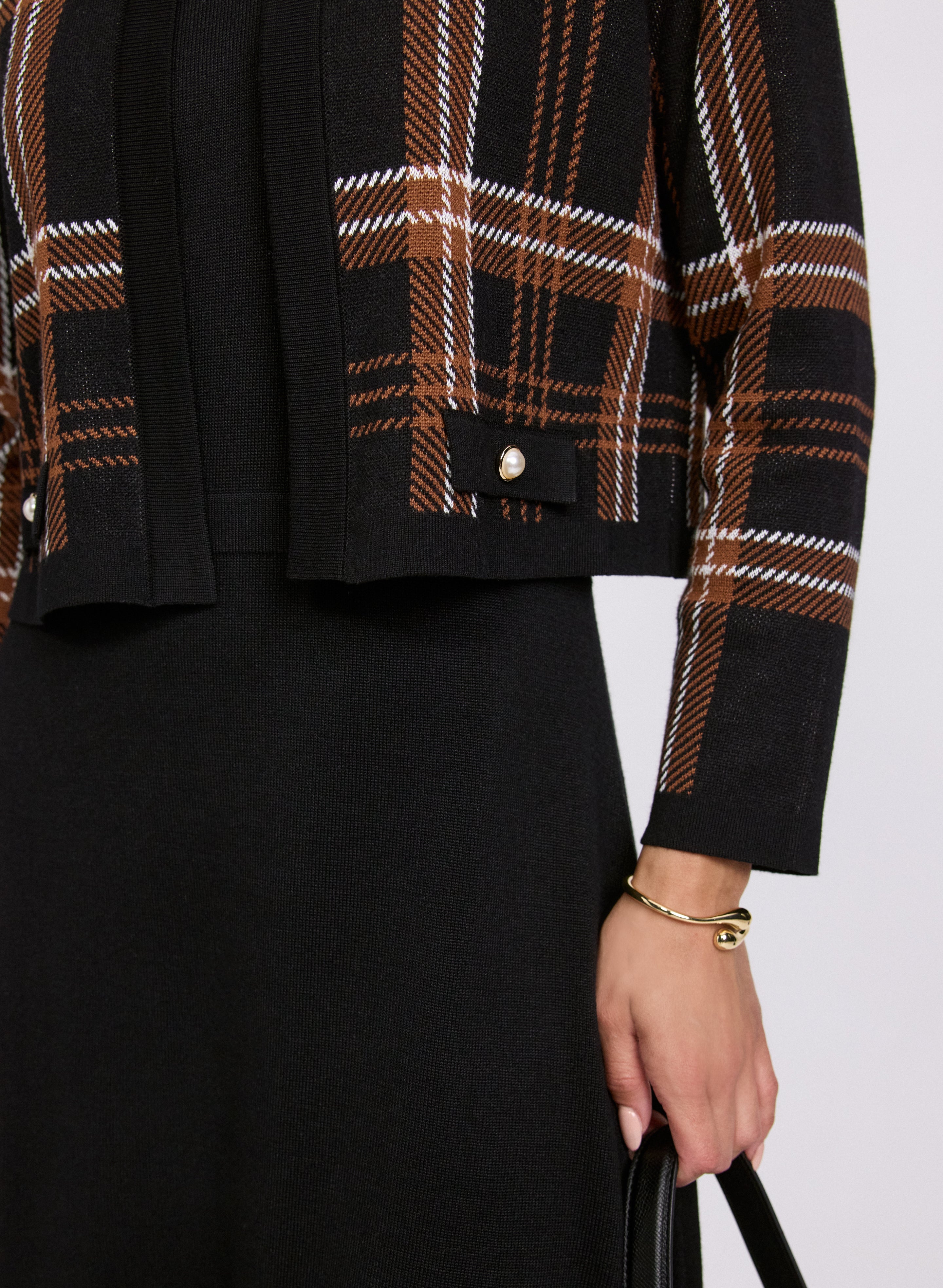 Plaid Jacket & Fit Flare Dress