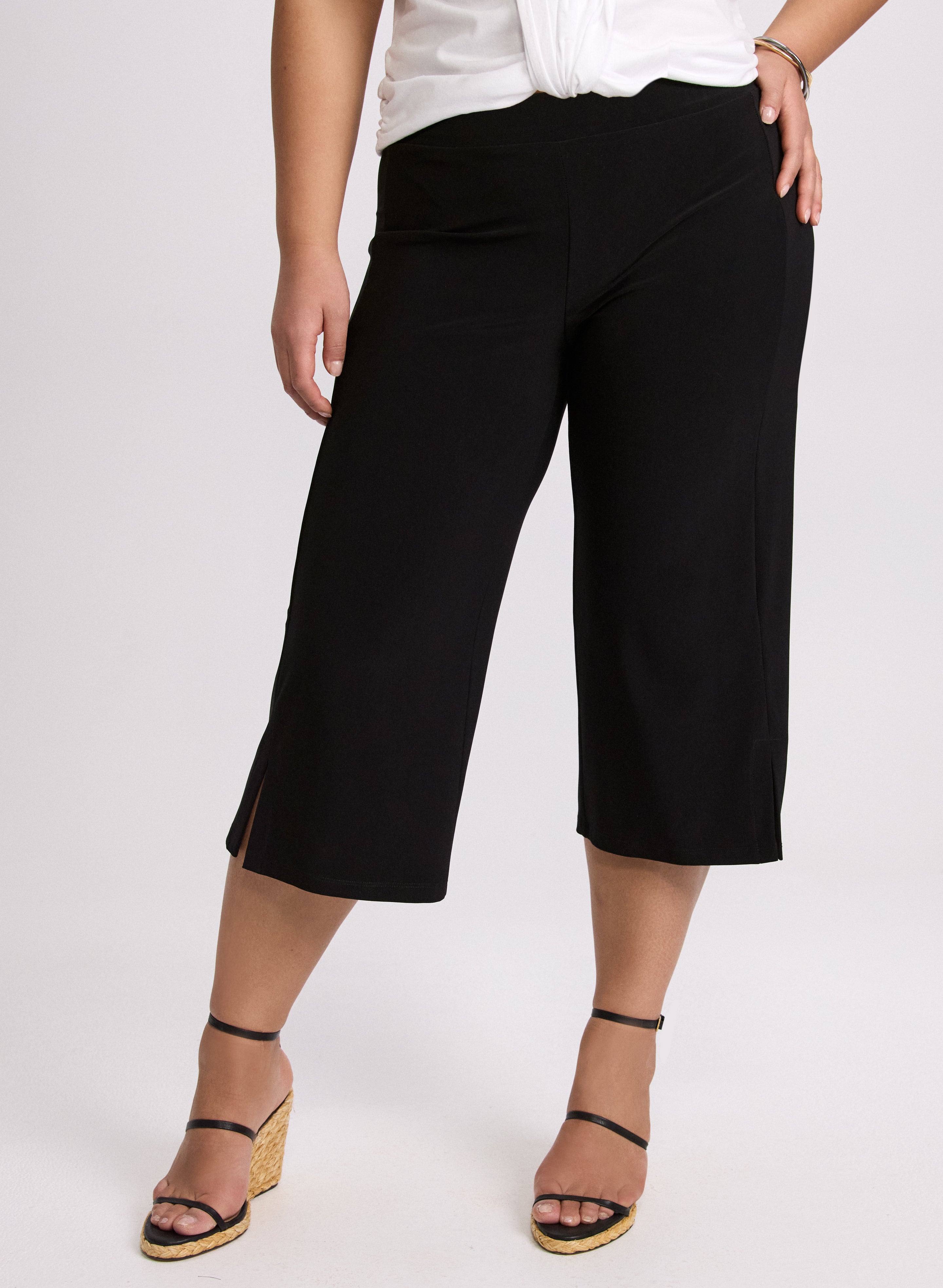 Side Slit Pull-On Capris