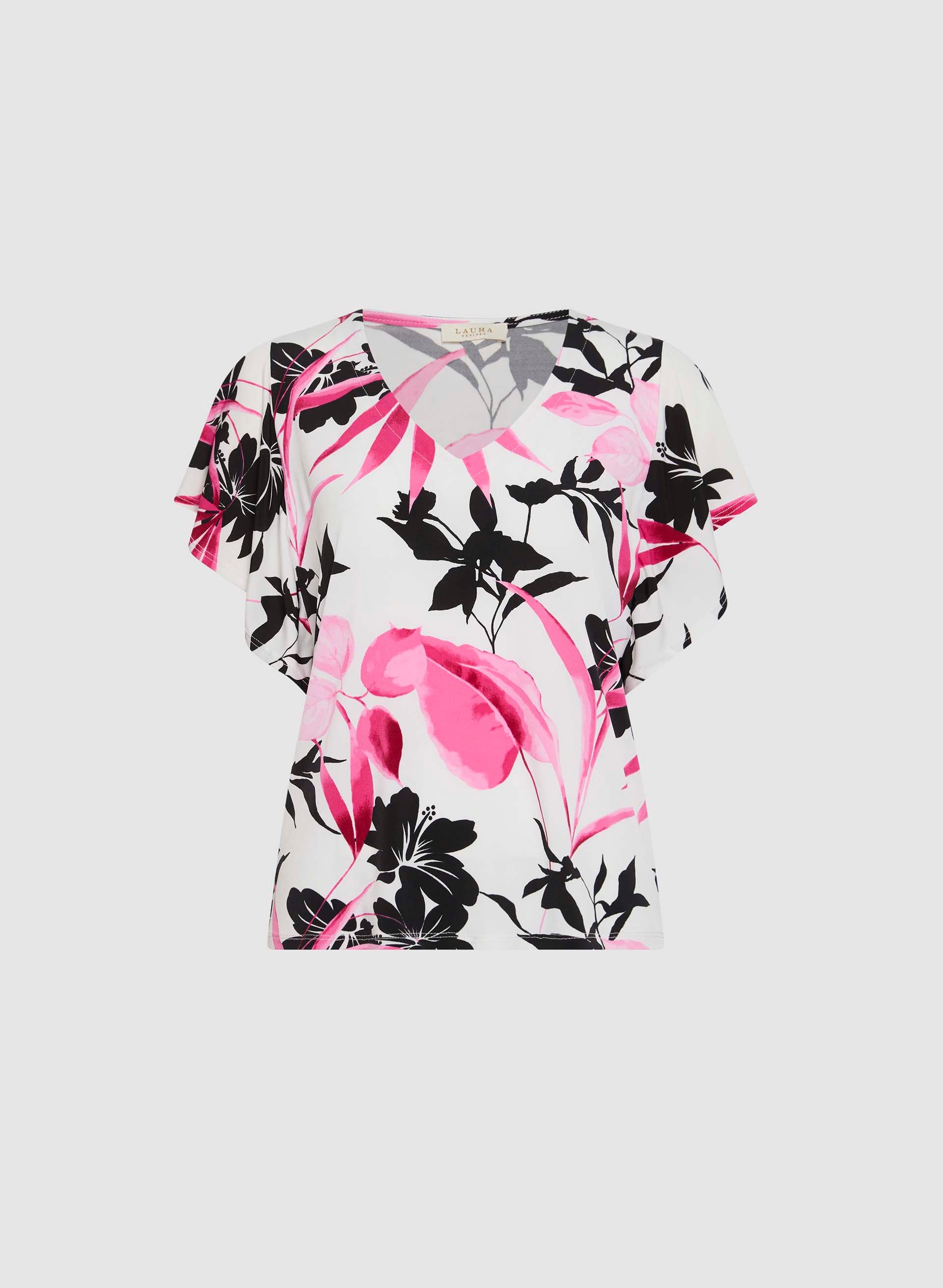 Floral Flutter Sleeve Top