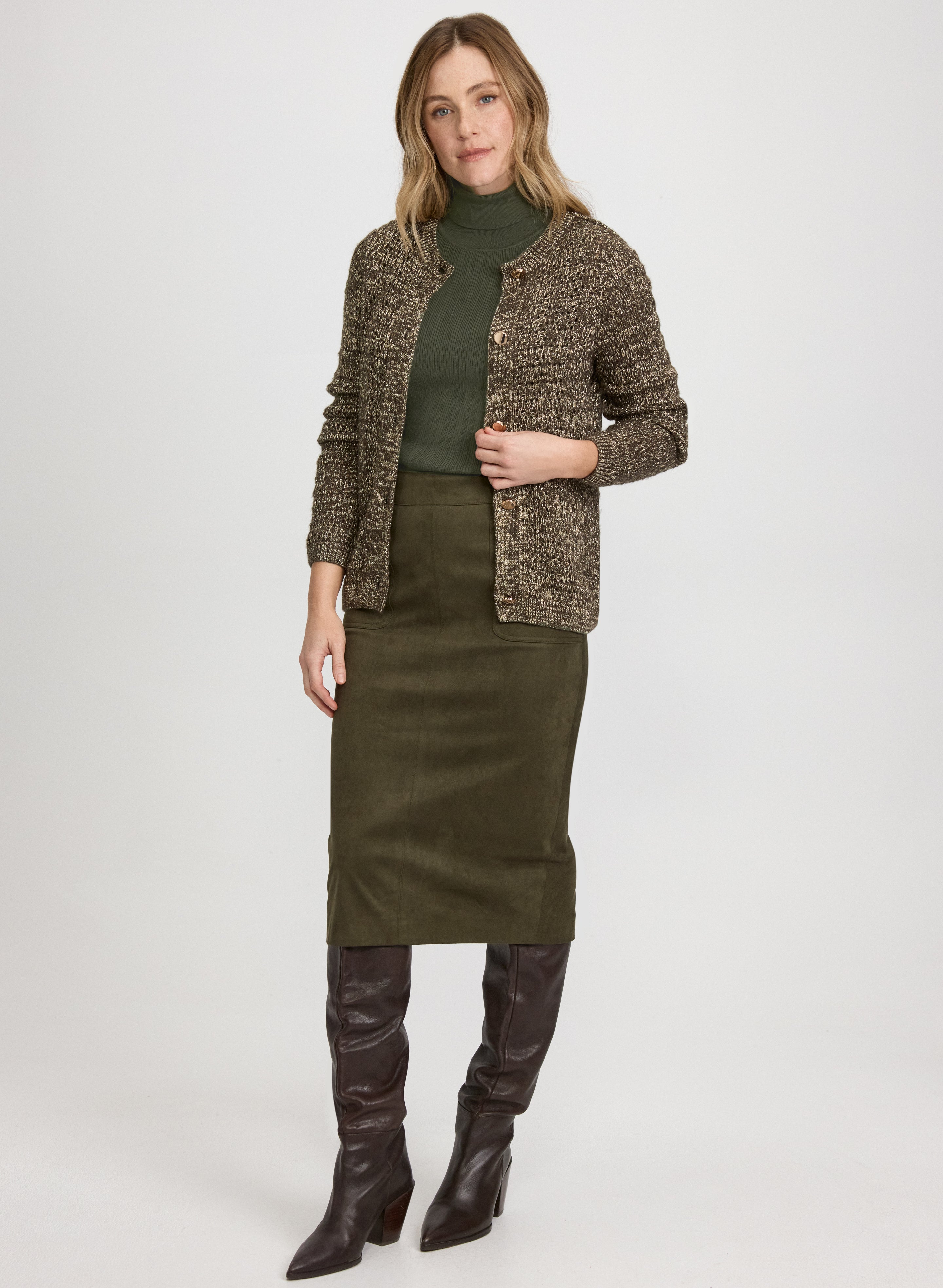 Vegan Suede Pencil Skirt