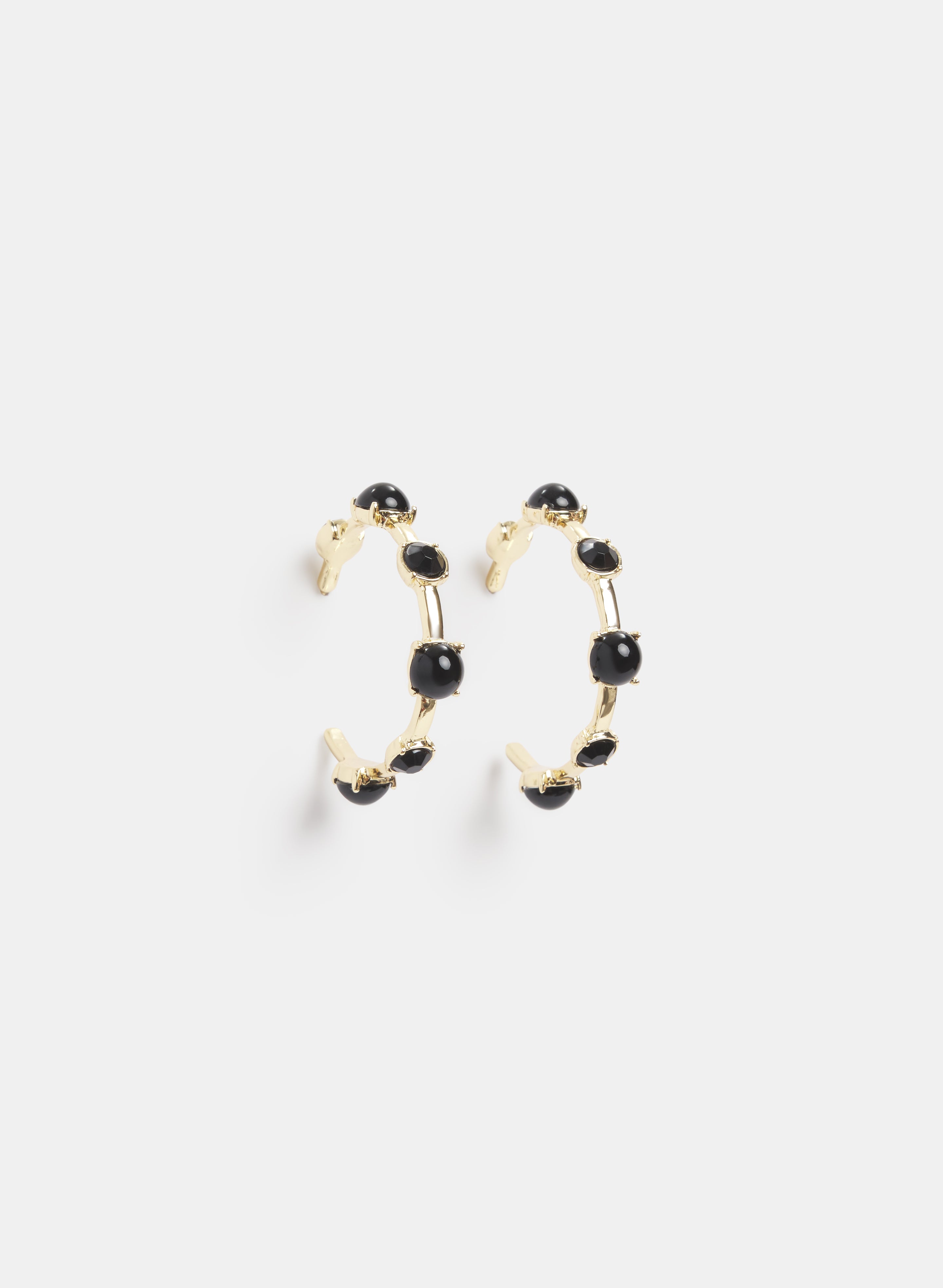 Stone Hoop Earrings