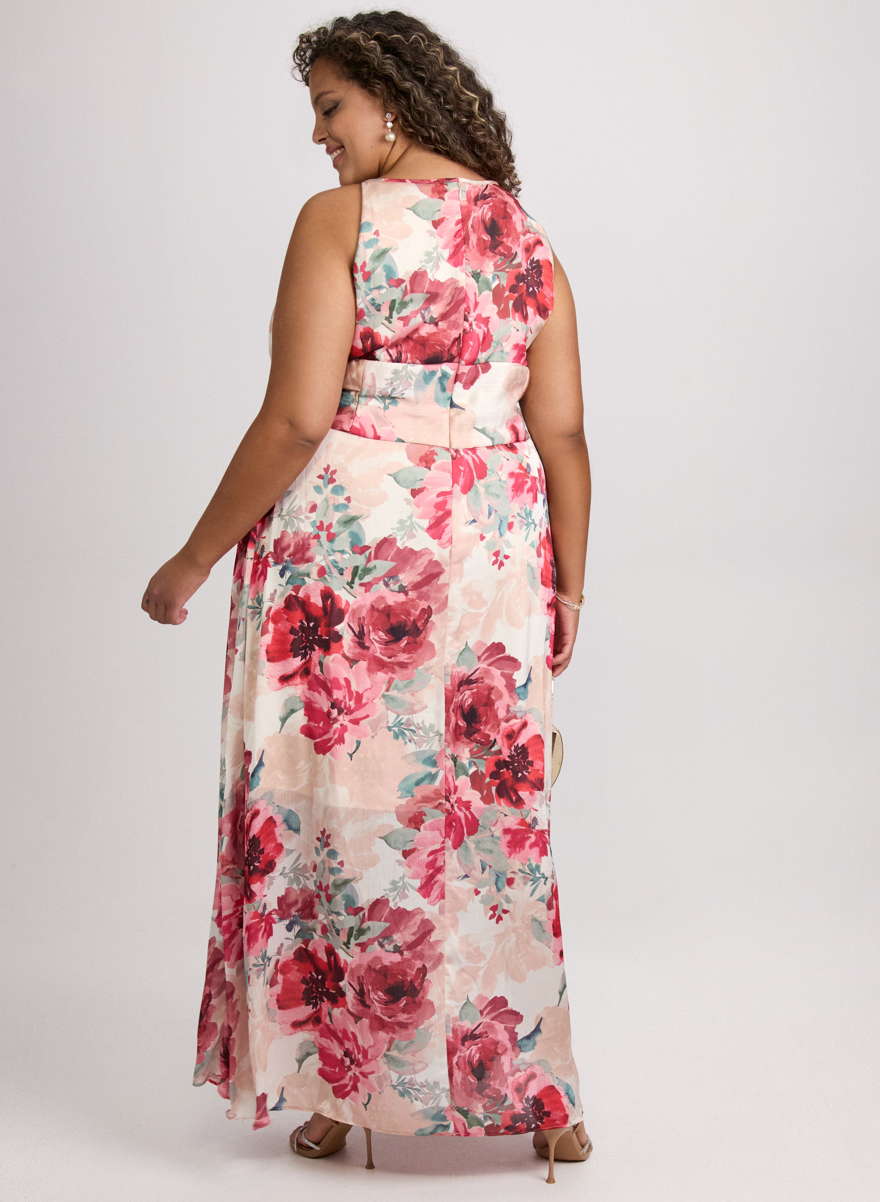 Robe florale à trou de serrure