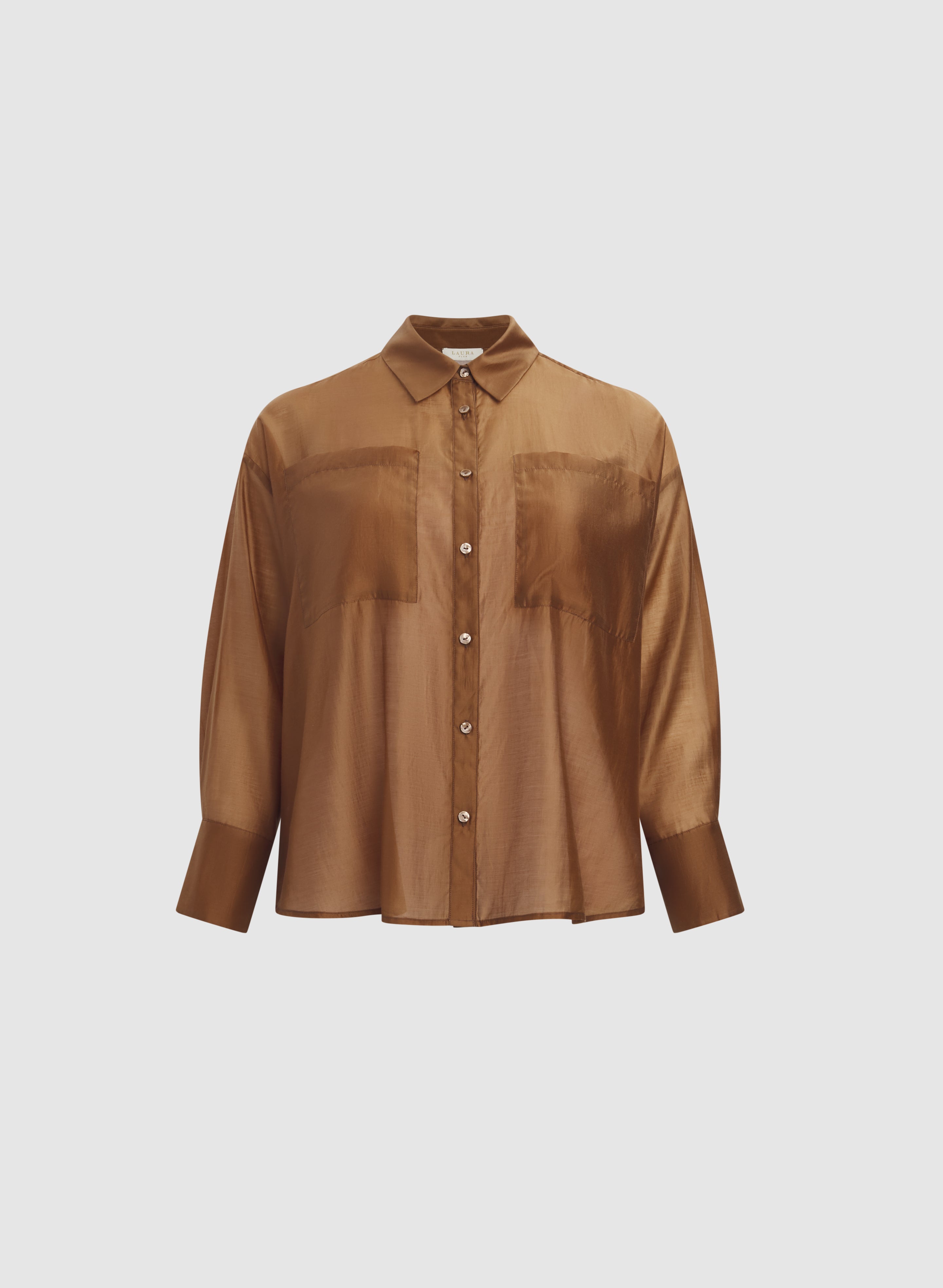 Satin Button-Down Blouse