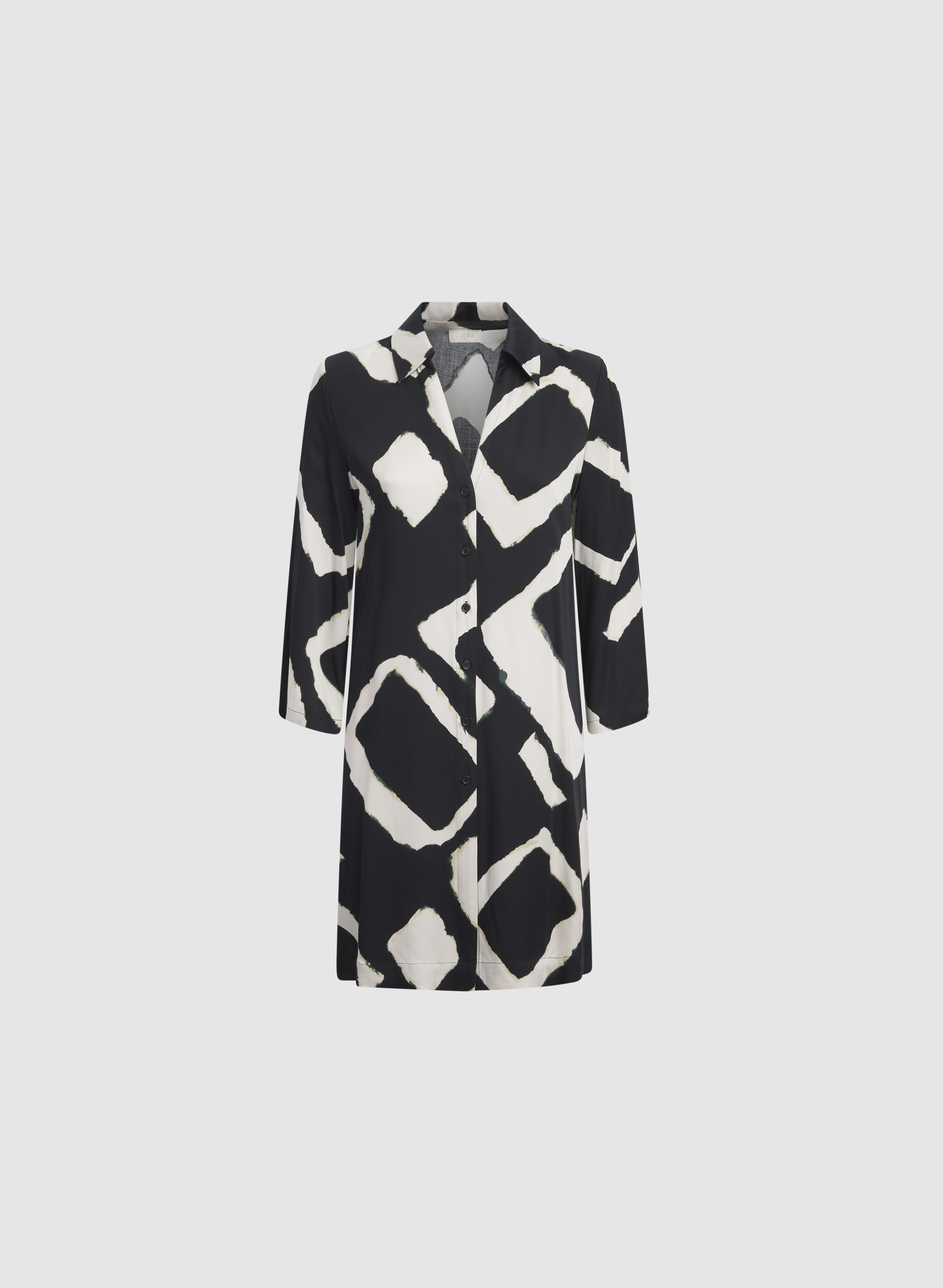 Geometric Button-Down Blouse
